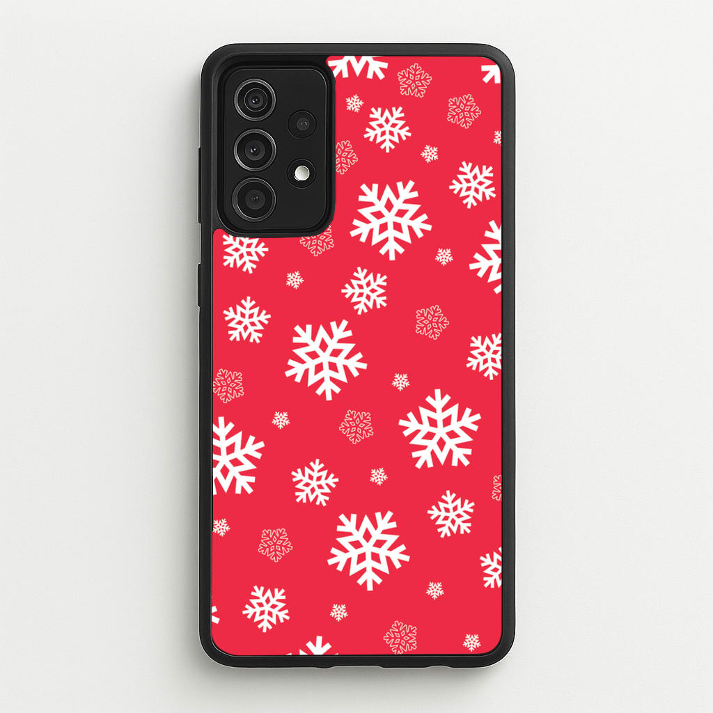 Red Snow Pattern - Christmas Patterns Phone Case for Galaxy A52 / A52s
