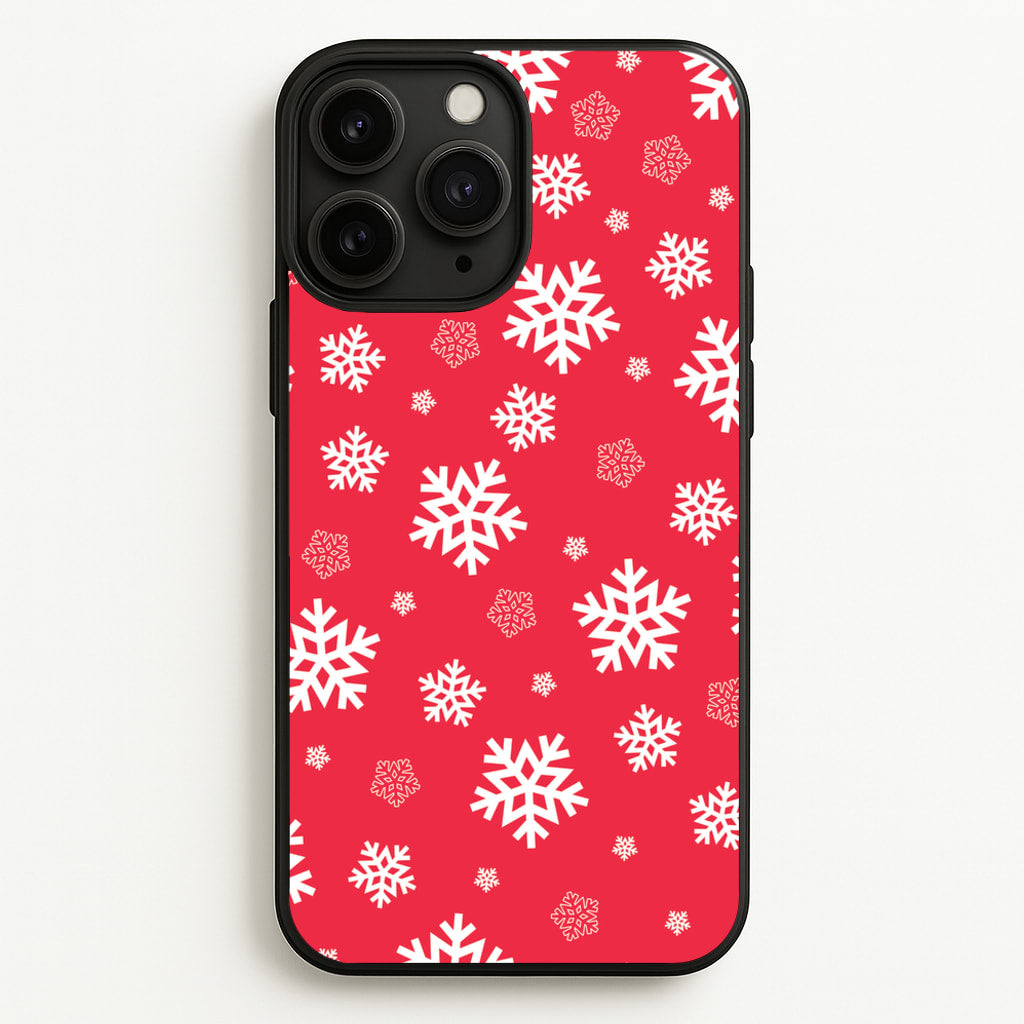 Red Snow Pattern - Christmas Patterns Phone Case for iPhone 11 Pro Max