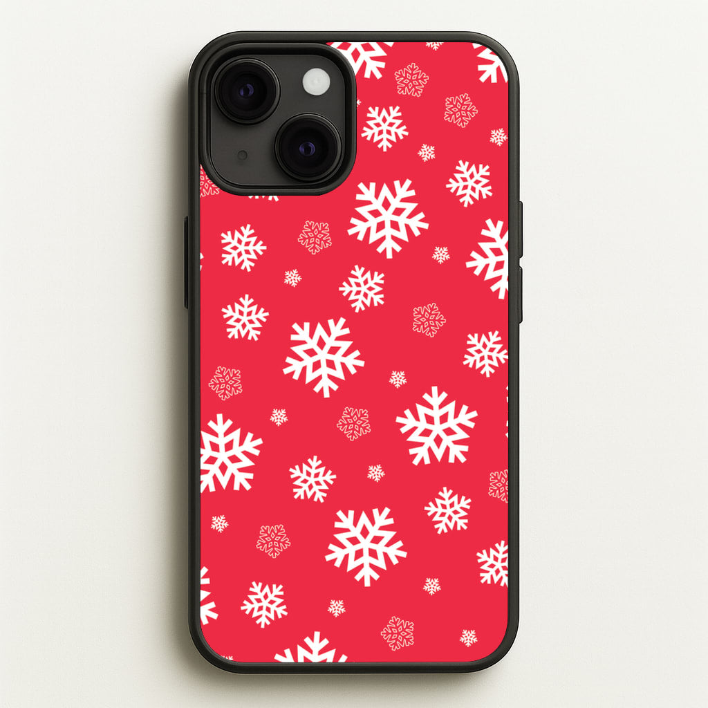 Red Snow Pattern - Christmas Patterns Phone Case for iPhone 13 Mini