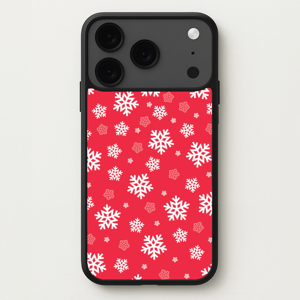 Red Snow Pattern Phone Case for iPhone 17 Pro Max