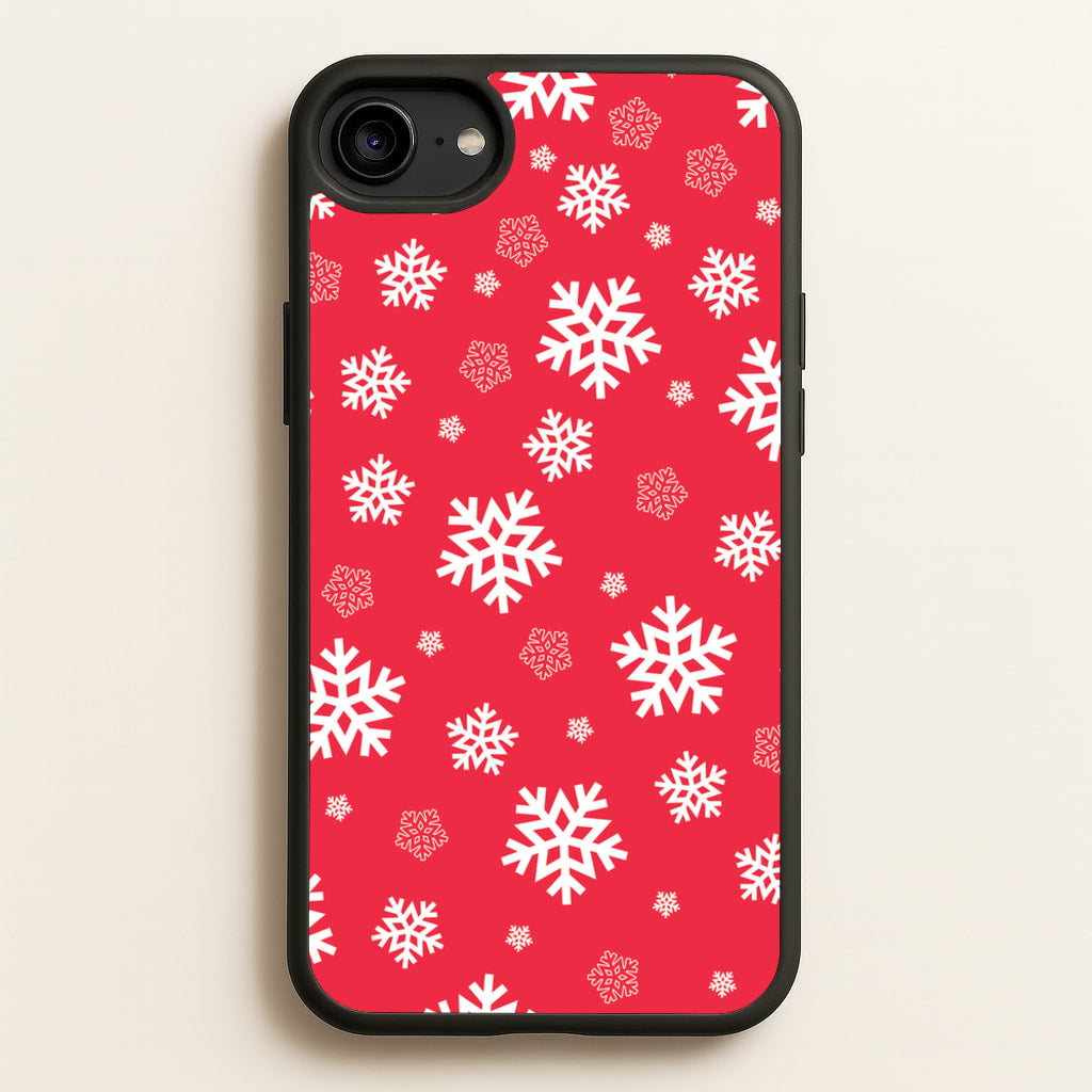 Red Snow Pattern - Christmas Patterns Phone Case for iPhone 6 / 7 / 8 / SE