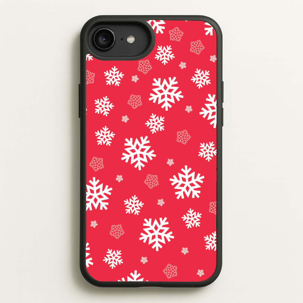Red Snow Pattern - Christmas Patterns Phone Case for iPhone 6 Plus / 7 Plus / 8 Plus