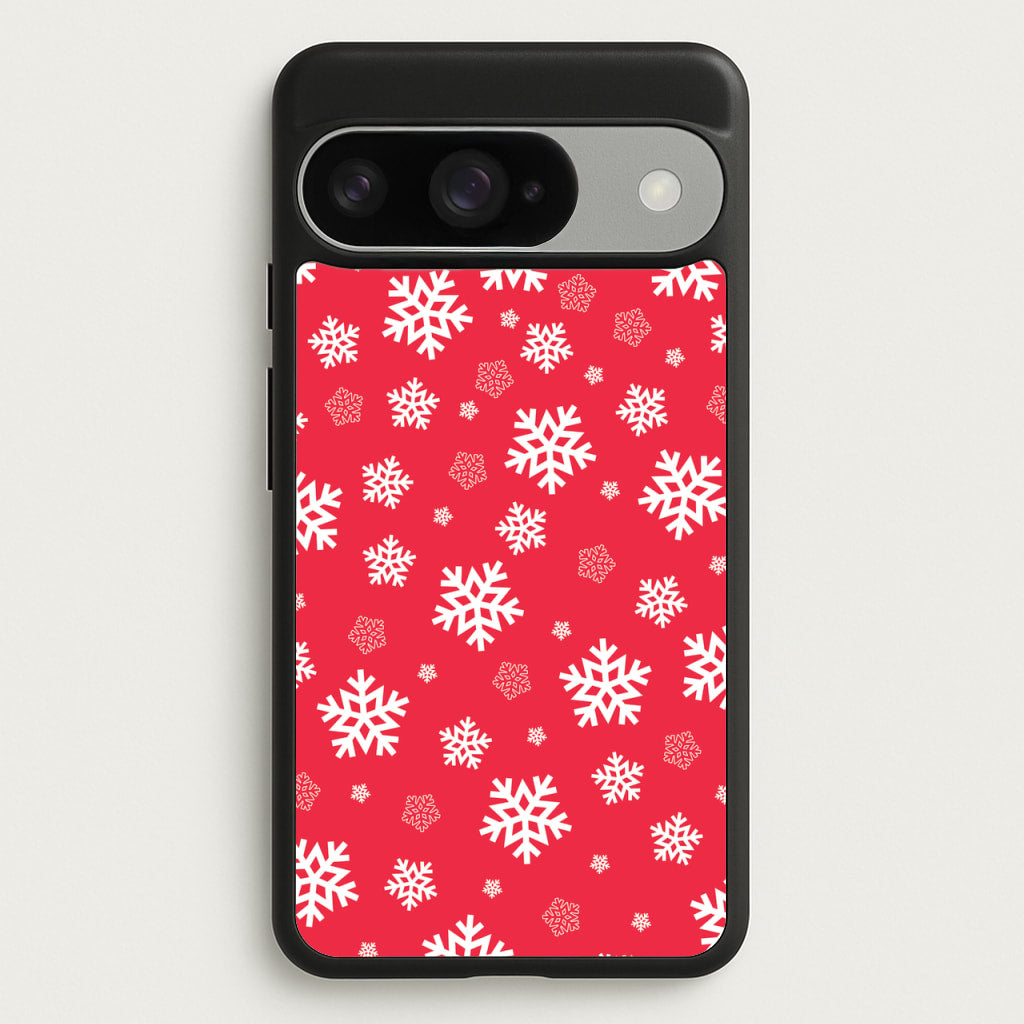 Red Snow Pattern Phone Case for Google Pixel 10 / 10 Pro