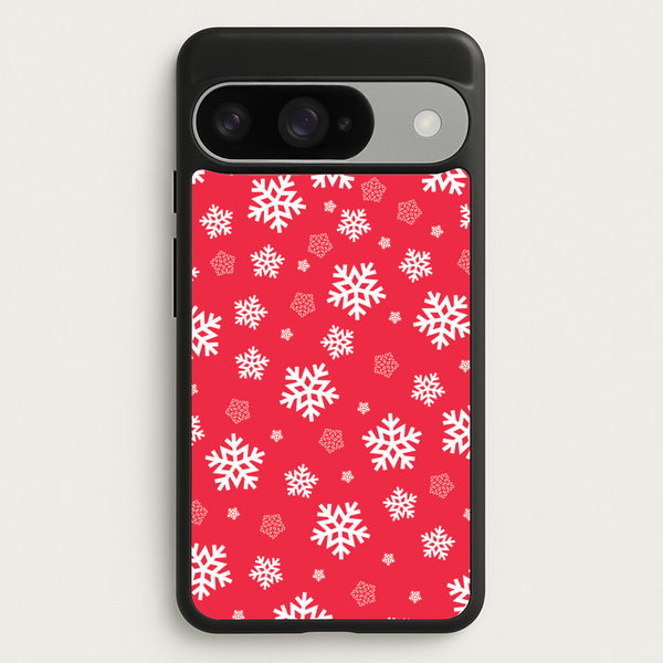 Red Snow Pattern Phone Case for Google Pixel 10 / 10 Pro