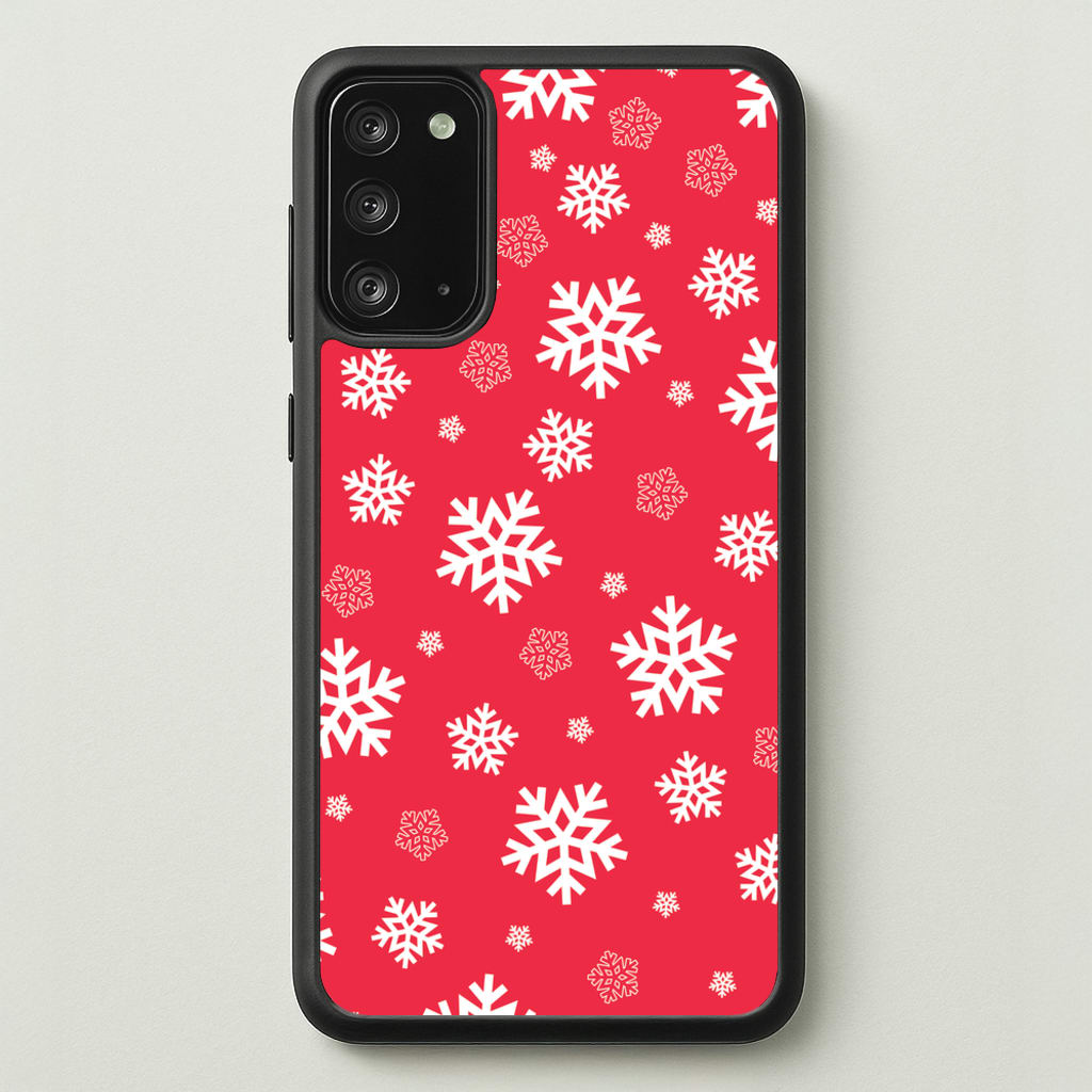 Red Snow Pattern - Christmas Patterns Phone Case for Galaxy Note 20
