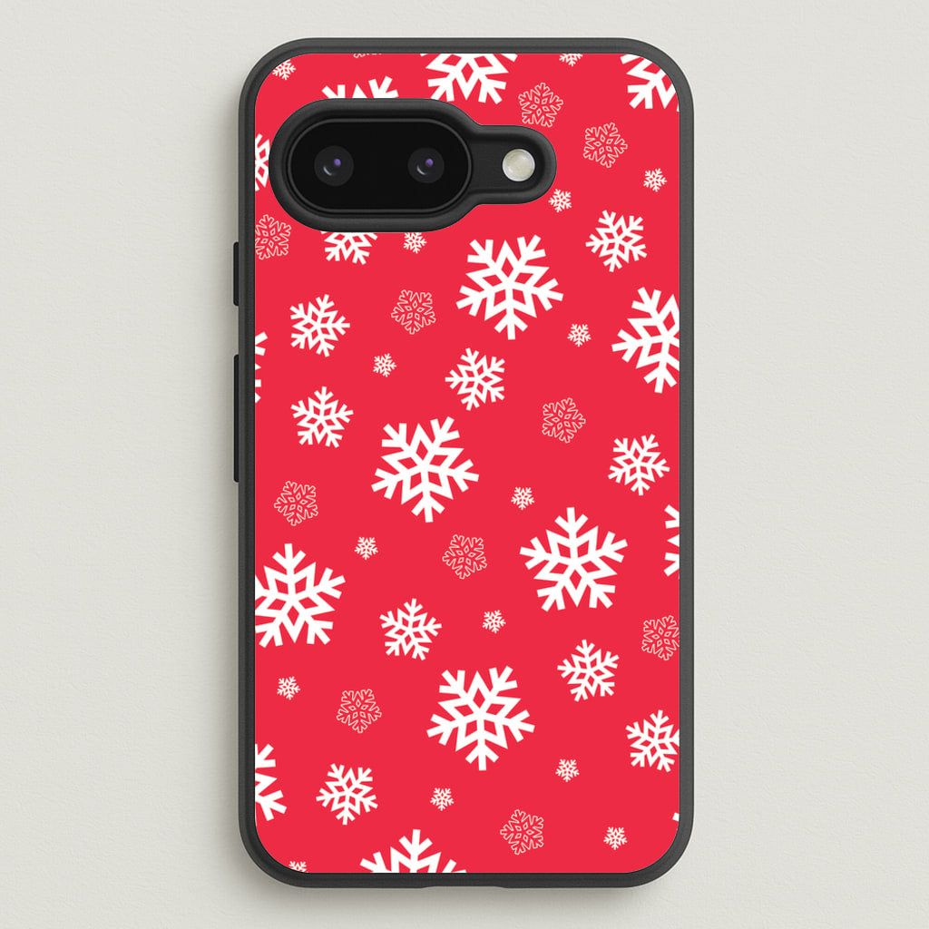 Red Snow Pattern - Christmas Patterns Phone Case for Google Pixel 9a