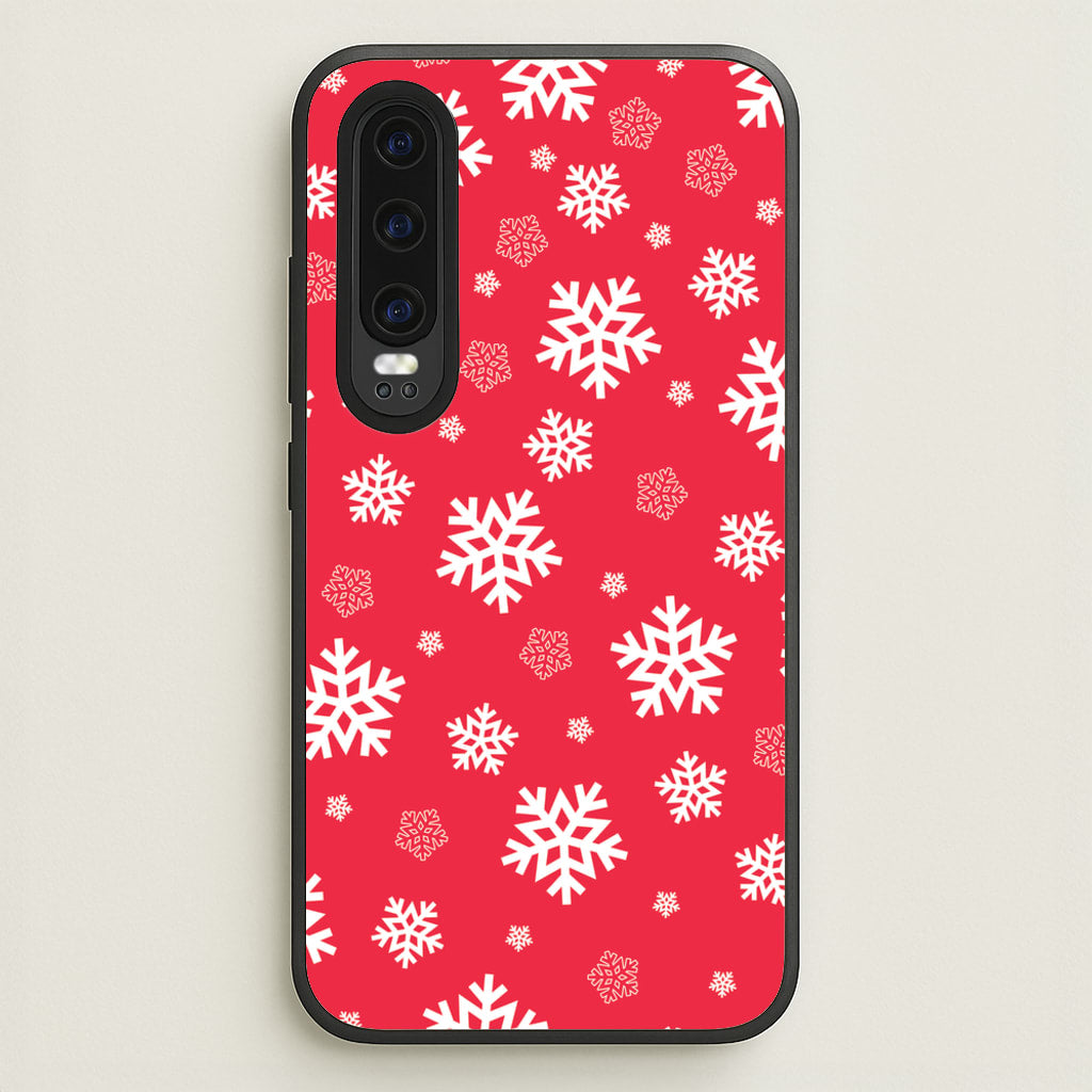 Red Snow Pattern - Christmas Patterns Phone Case for Huawei P30