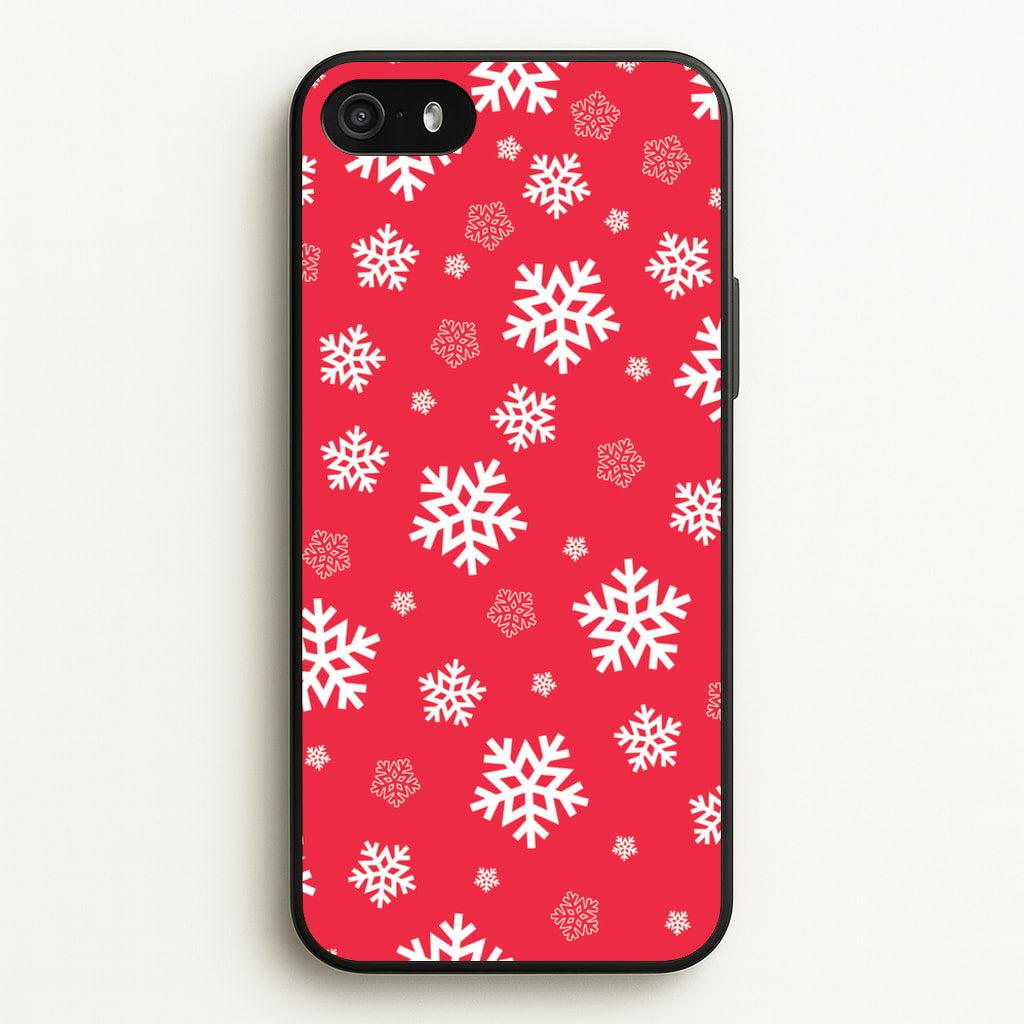Red Snow Pattern - Christmas Patterns Phone Case for iPhone 5 / 5s / SE 2016