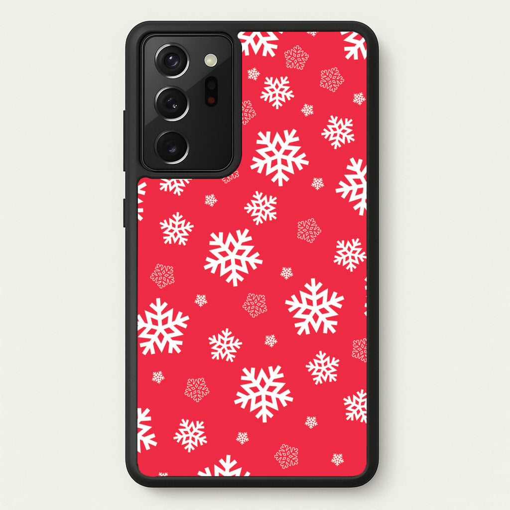 Red Snow Pattern - Christmas Patterns Phone Case for Galaxy Note 20 Ultra