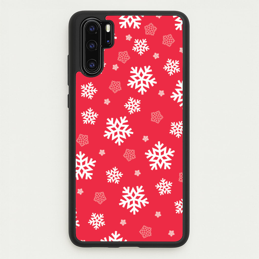 Red Snow Pattern - Christmas Patterns Phone Case for Huawei P30 Pro