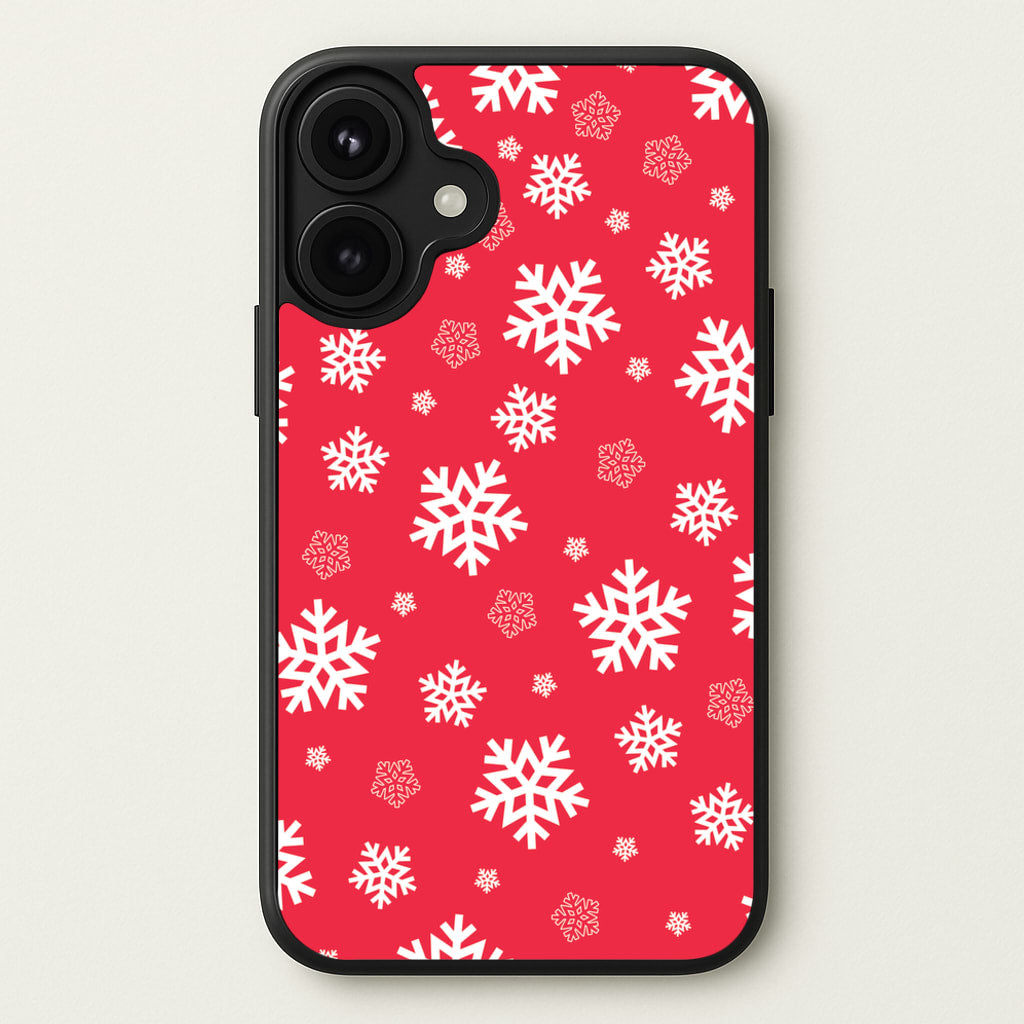 Red Snow Pattern Phone Case for iPhone 17