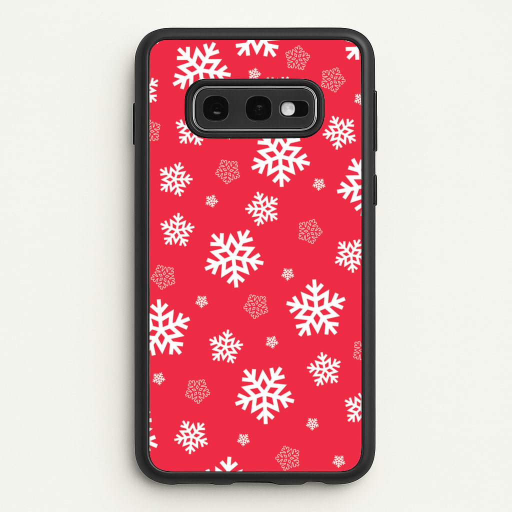 Red Snow Pattern - Christmas Patterns Phone Case for Galaxy S10e