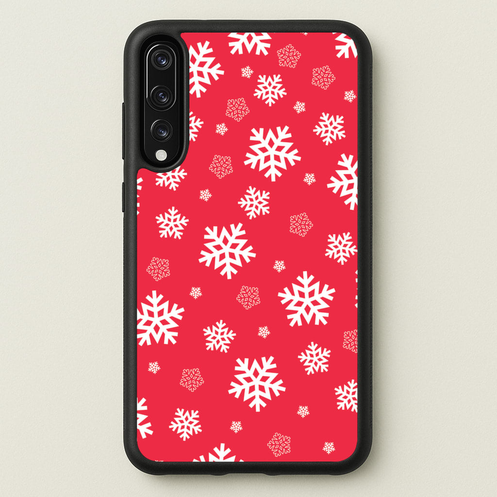Red Snow Pattern - Christmas Patterns Phone Case for Huawei P20 Pro