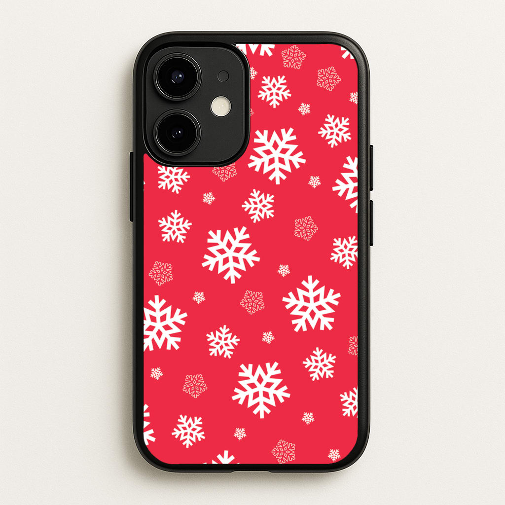 Red Snow Pattern - Christmas Patterns Phone Case for iPhone 12 Mini