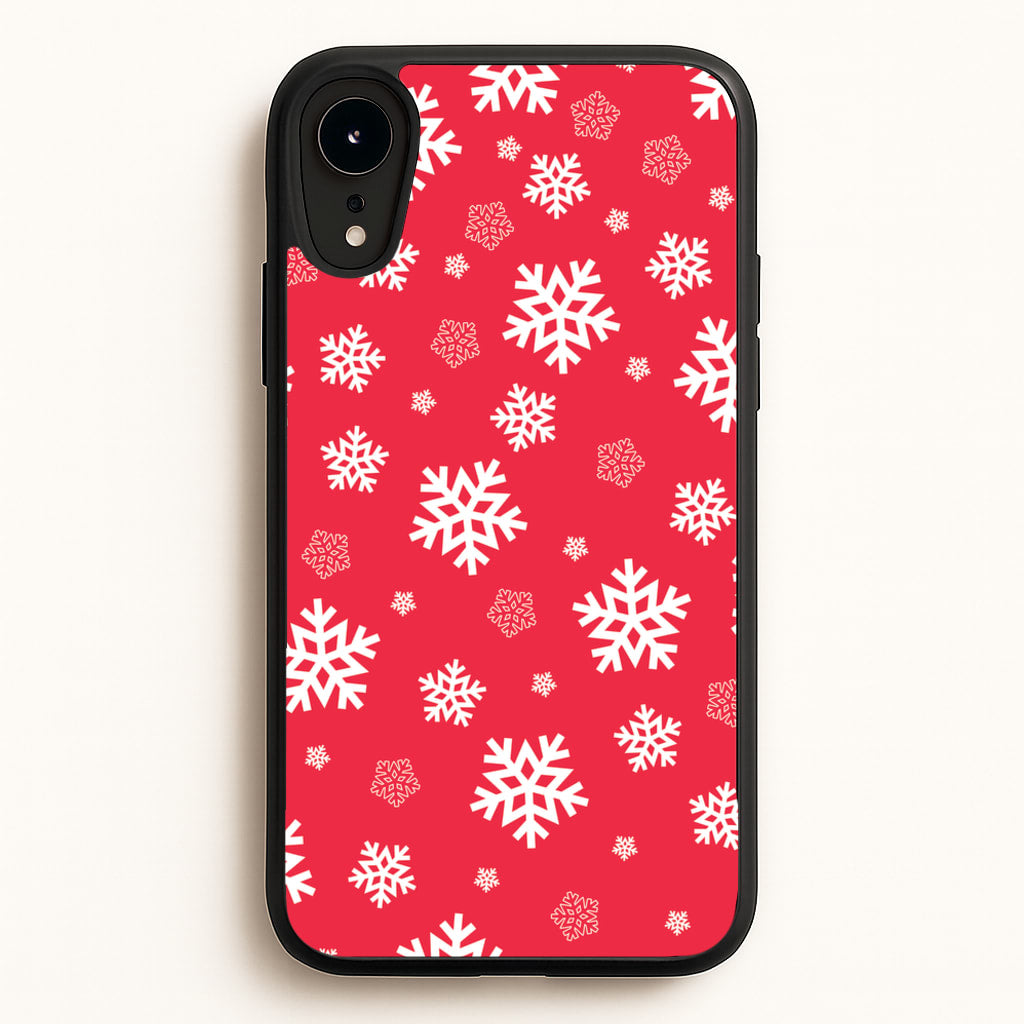 Red Snow Pattern - Christmas Patterns Phone Case for iPhone XR