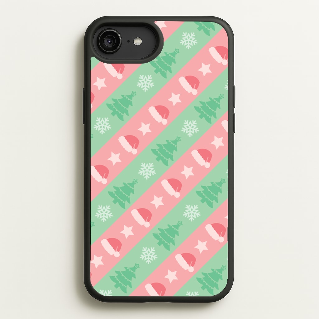 Hats And Trees Pattern - Christmas Patterns Phone Case for iPhone 6 Plus / 7 Plus / 8 Plus