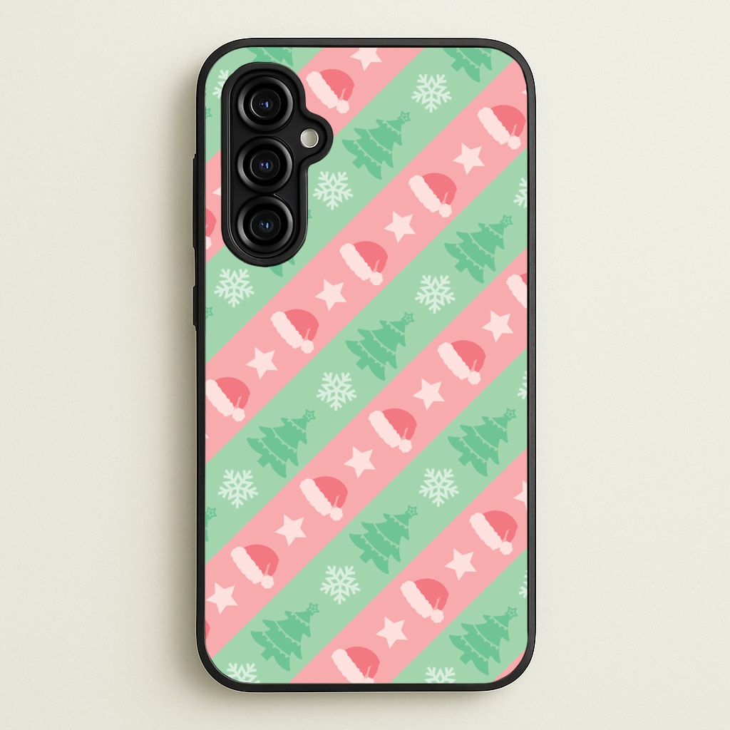 Hats And Trees Pattern - Christmas Patterns Phone Case for Galaxy A54