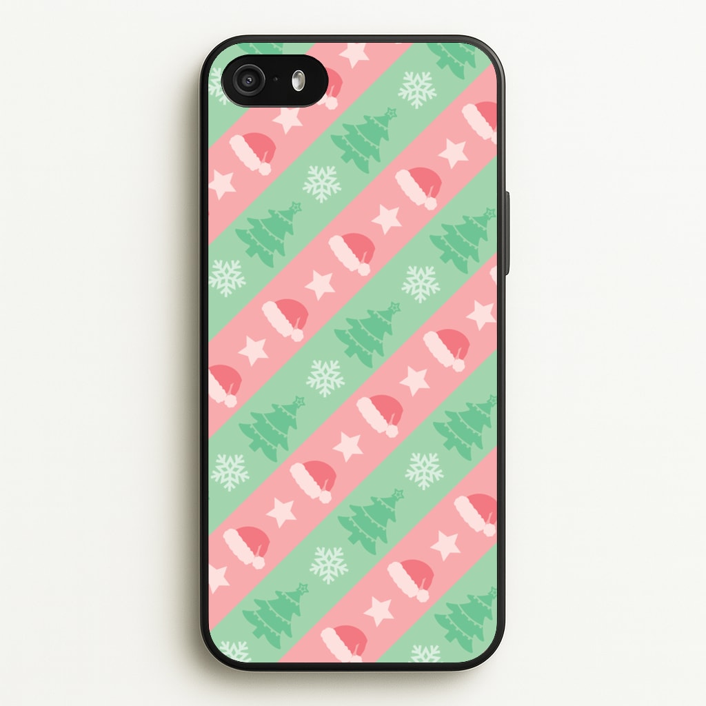 Hats And Trees Pattern - Christmas Patterns Phone Case for iPhone 5 / 5s / SE 2016