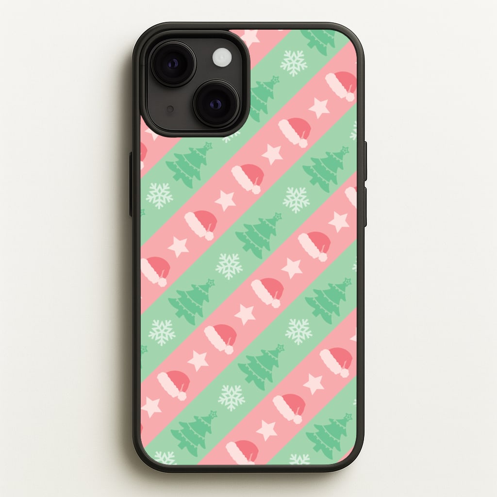 Hats And Trees Pattern - Christmas Patterns Phone Case for iPhone 13 Mini