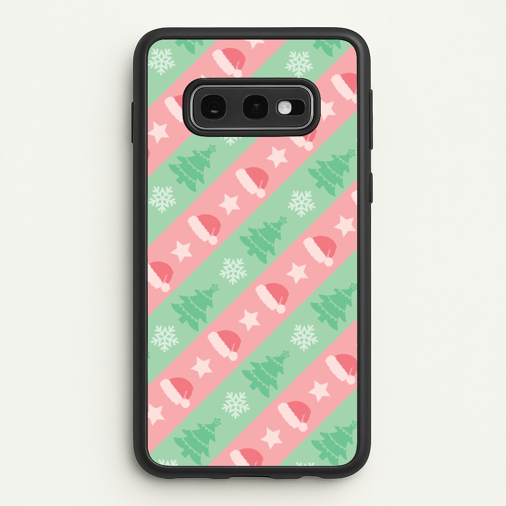 Hats And Trees Pattern - Christmas Patterns Phone Case for Galaxy S10e
