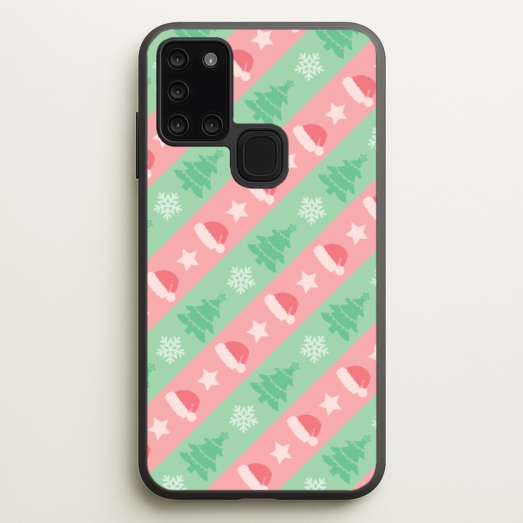 Hats And Trees Pattern - Christmas Patterns Phone Case for Galaxy A21s