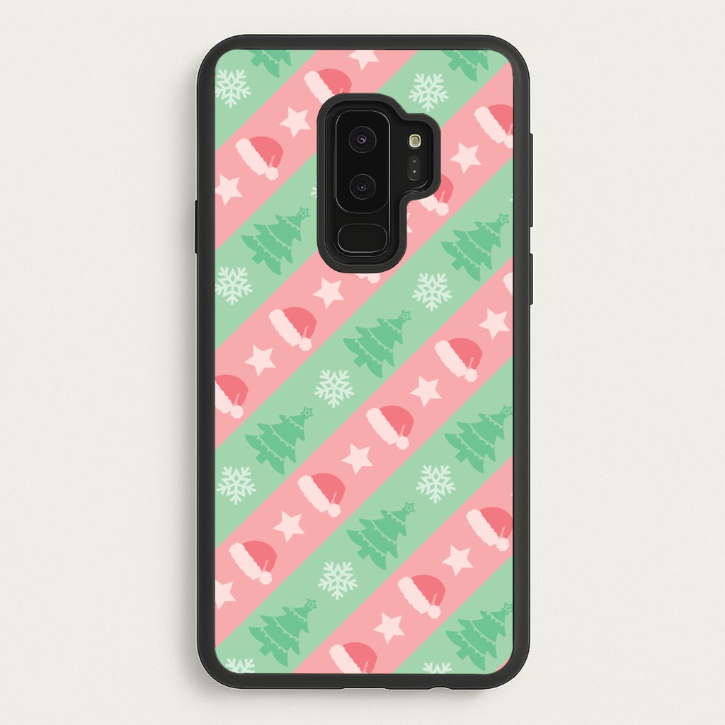 Hats And Trees Pattern - Christmas Patterns Phone Case for Galaxy S9 Plus