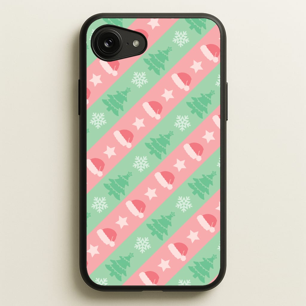 Hats And Trees Pattern - Christmas Patterns Phone Case for iPhone 16e