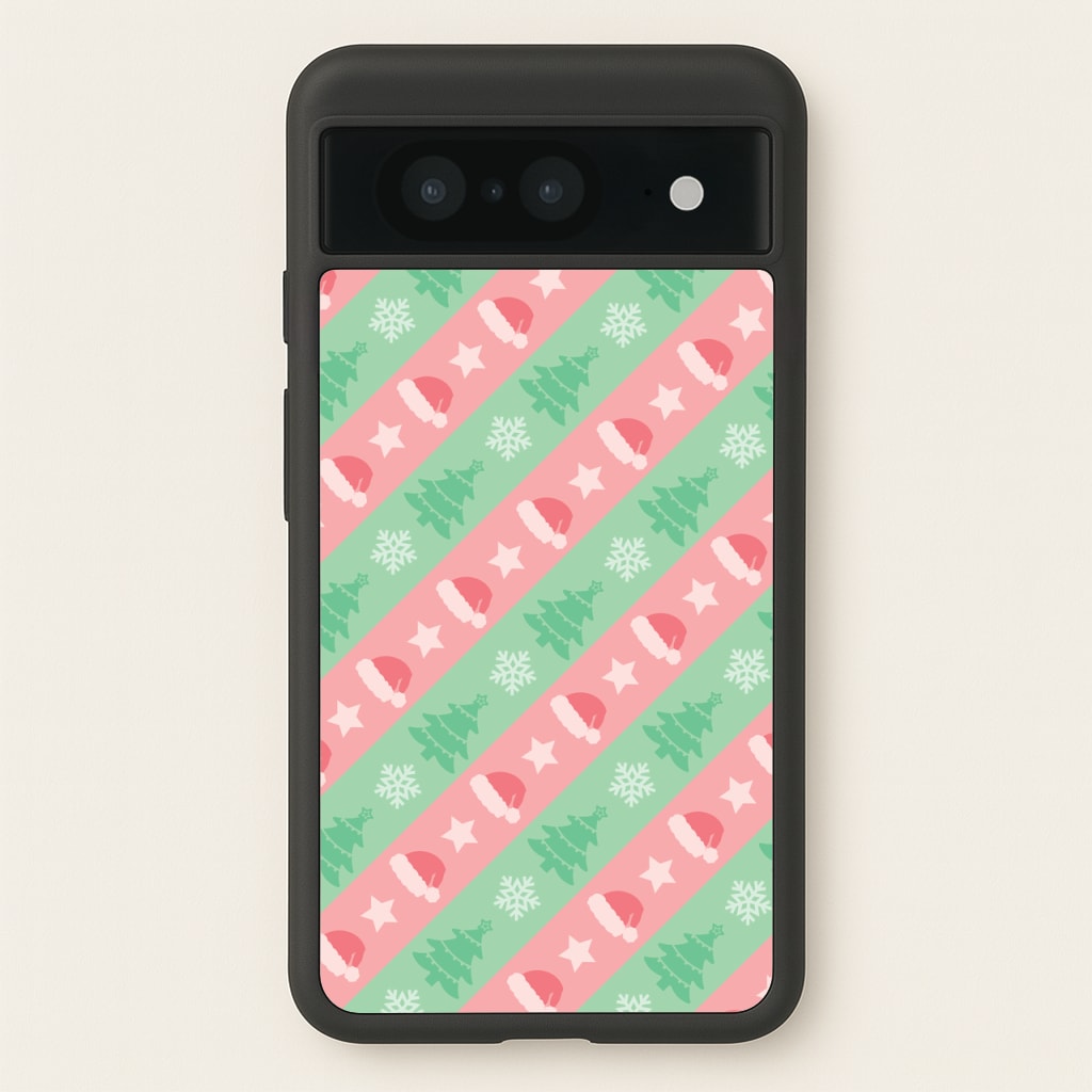 Hats And Trees Pattern - Christmas Patterns Phone Case for Google Pixel 8