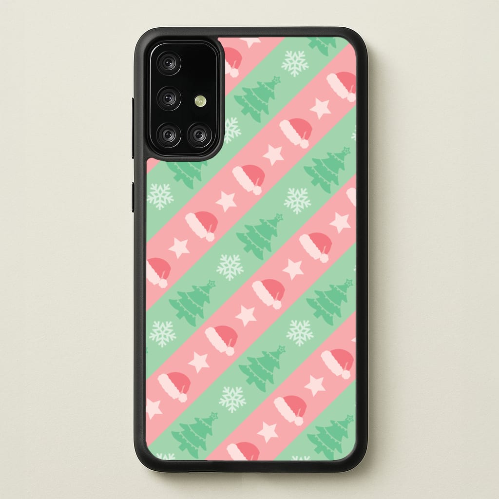 Hats And Trees Pattern - Christmas Patterns Phone Case for Galaxy A71