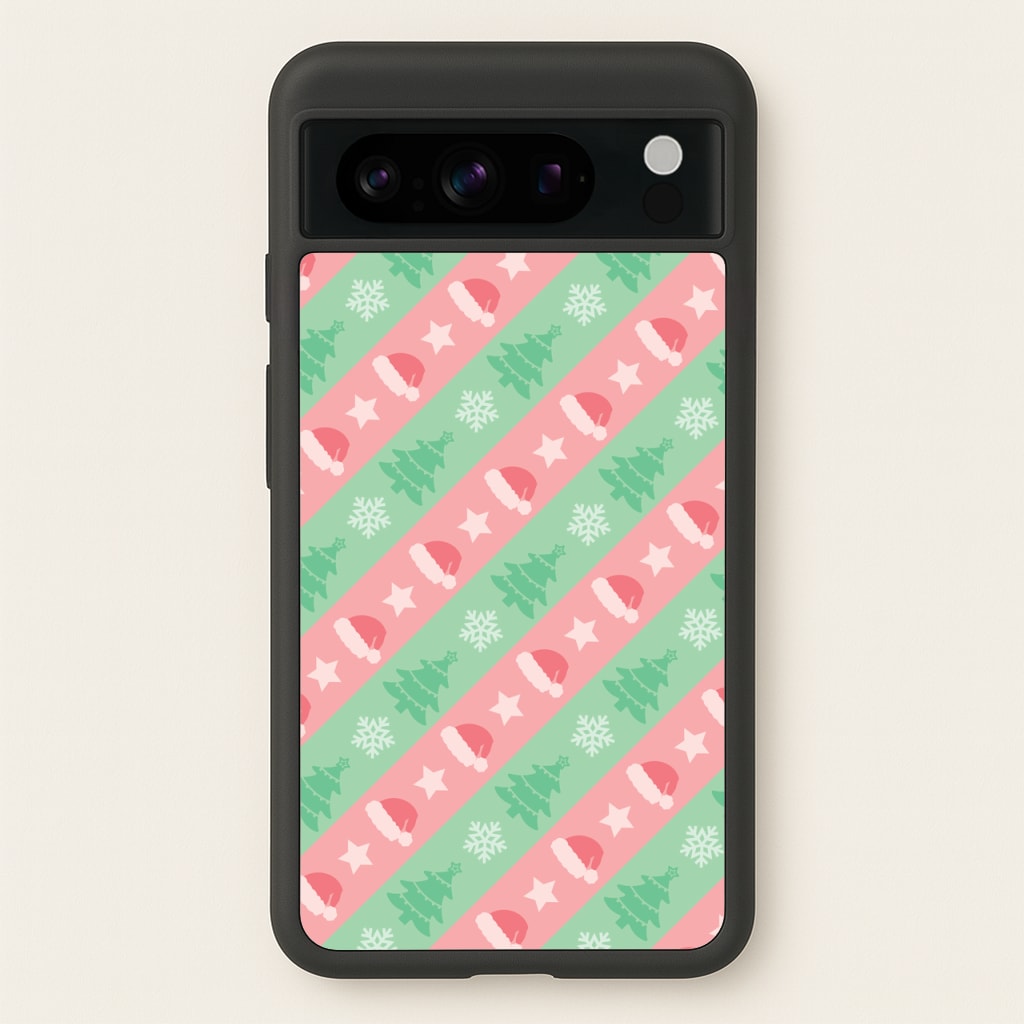 Hats And Trees Pattern - Christmas Patterns Phone Case for Google Pixel 8 Pro