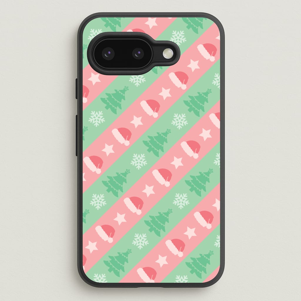 Hats And Trees Pattern - Christmas Patterns Phone Case for Google Pixel 9a