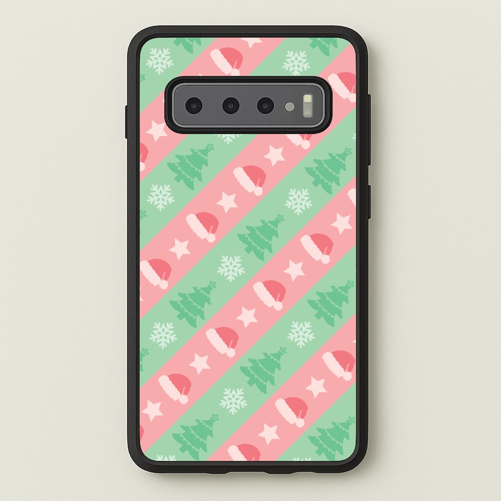 Hats And Trees Pattern - Christmas Patterns Phone Case for Galaxy S10