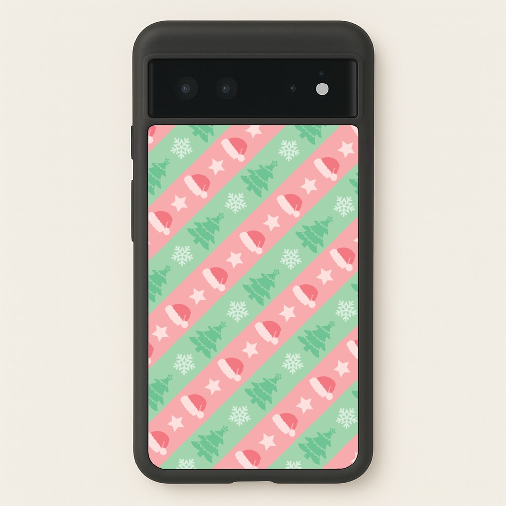 Hats And Trees Pattern - Christmas Patterns Phone Case for Google Pixel 6