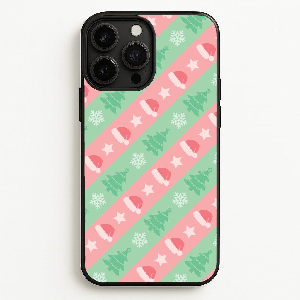 Hats And Trees Pattern - Christmas Patterns Phone Case for iPhone 13 Pro Max