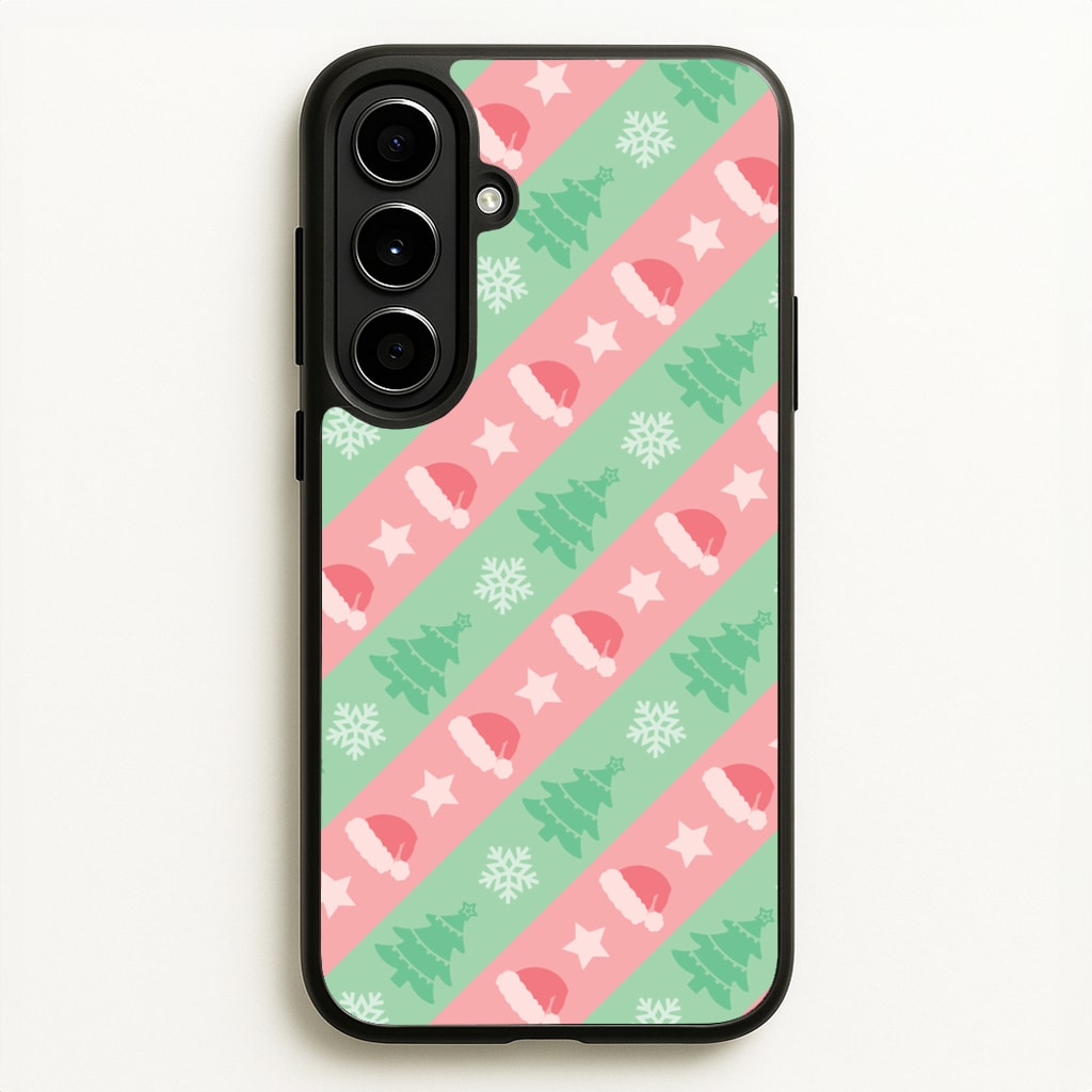 Hats And Trees Pattern - Christmas Patterns Phone Case for Galaxy A56