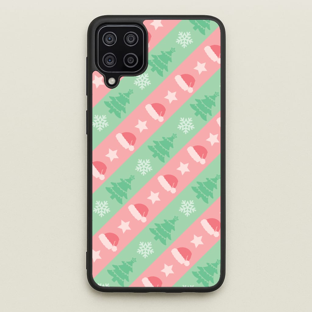 Hats And Trees Pattern - Christmas Patterns Phone Case for Galaxy A12