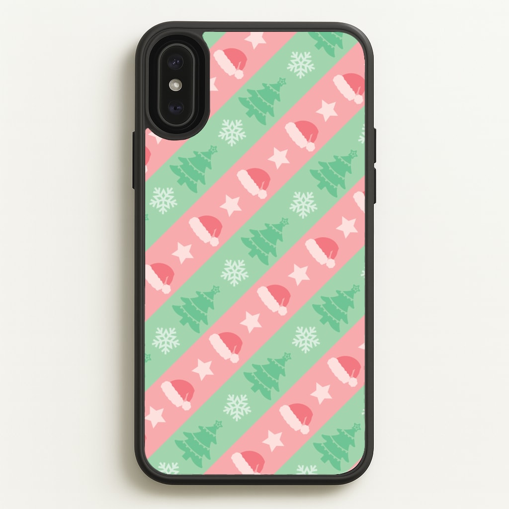 Hats And Trees Pattern - Christmas Patterns Phone Case for iPhone XS Max