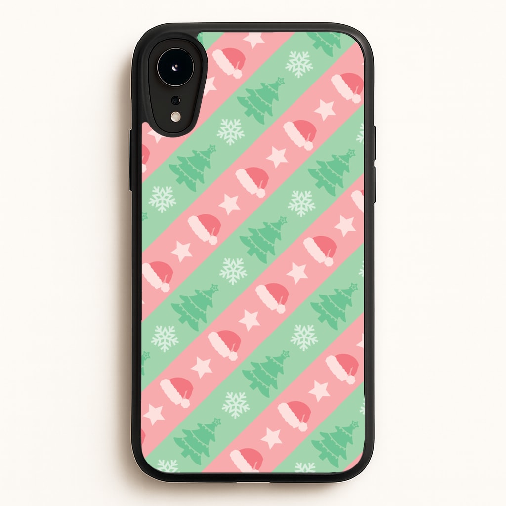 Hats And Trees Pattern - Christmas Patterns Phone Case for iPhone XR