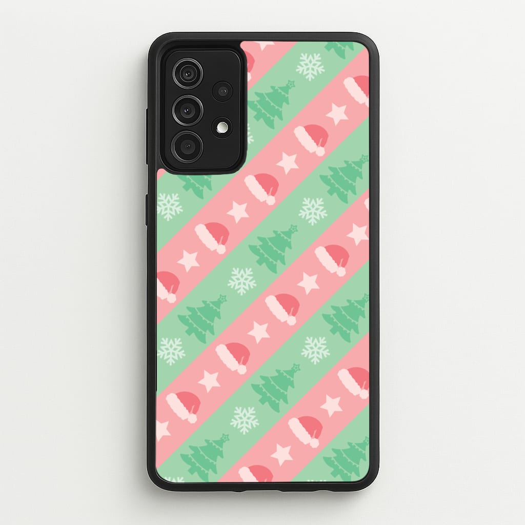 Hats And Trees Pattern - Christmas Patterns Phone Case for Galaxy A52 / A52s