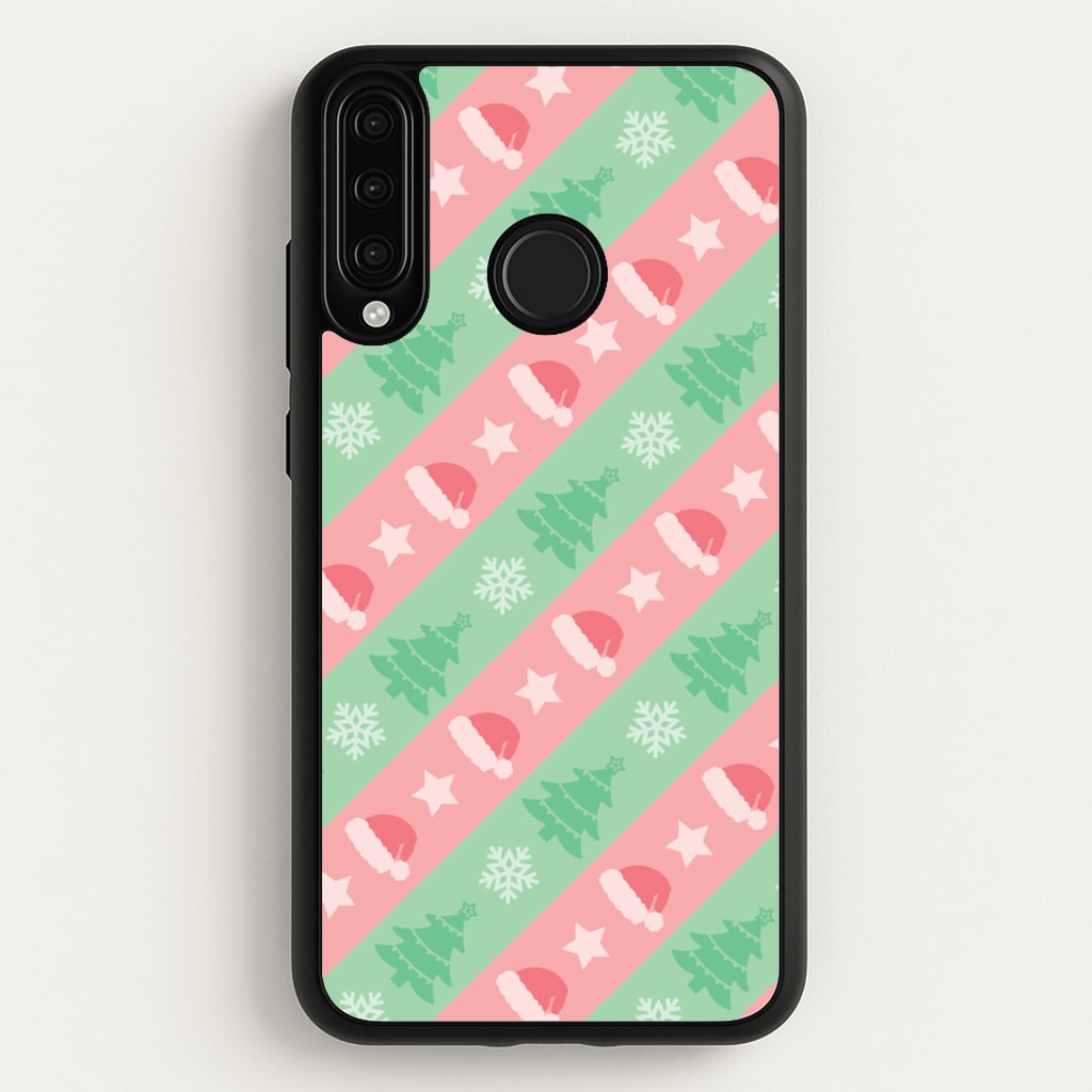 Hats And Trees Pattern - Christmas Patterns Phone Case for Huawei P30 Lite