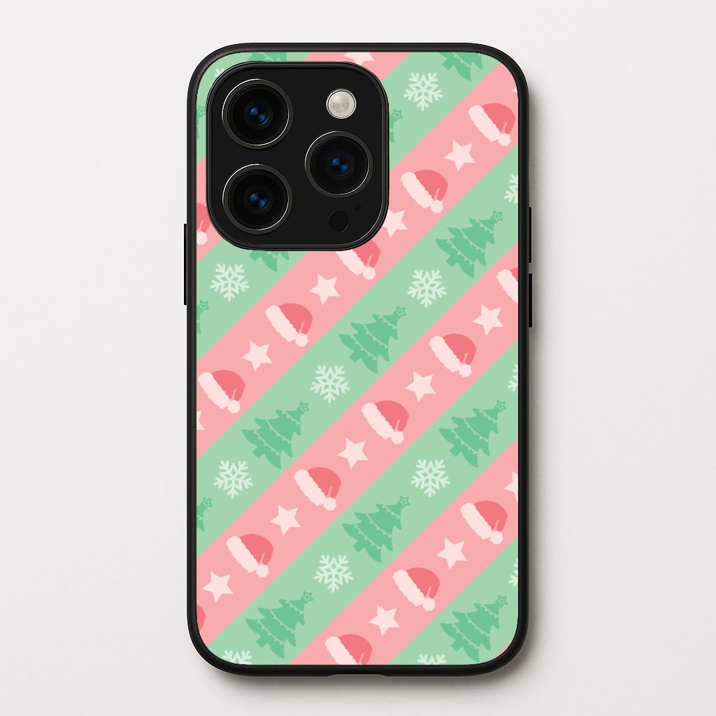 Hats And Trees Pattern - Christmas Patterns Phone Case for iPhone 14 Pro
