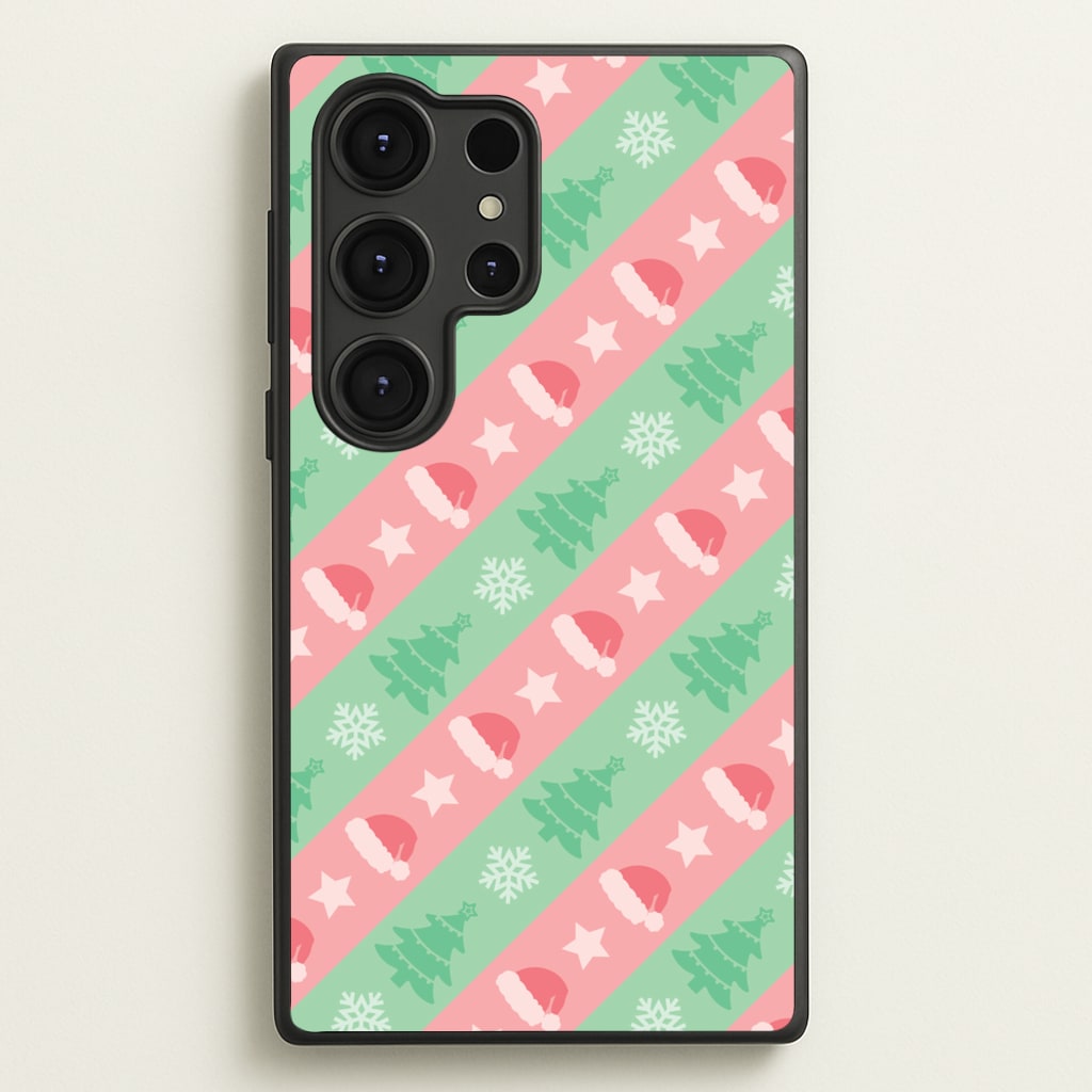 Hats And Trees Pattern - Christmas Patterns Phone Case for Galaxy S25 Ultra
