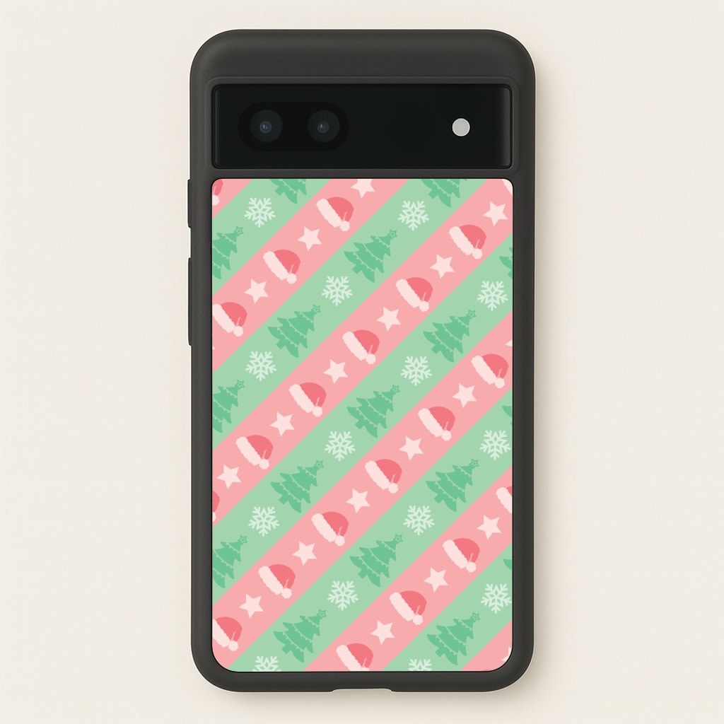Hats And Trees Pattern - Christmas Patterns Phone Case for Google Pixel 6a
