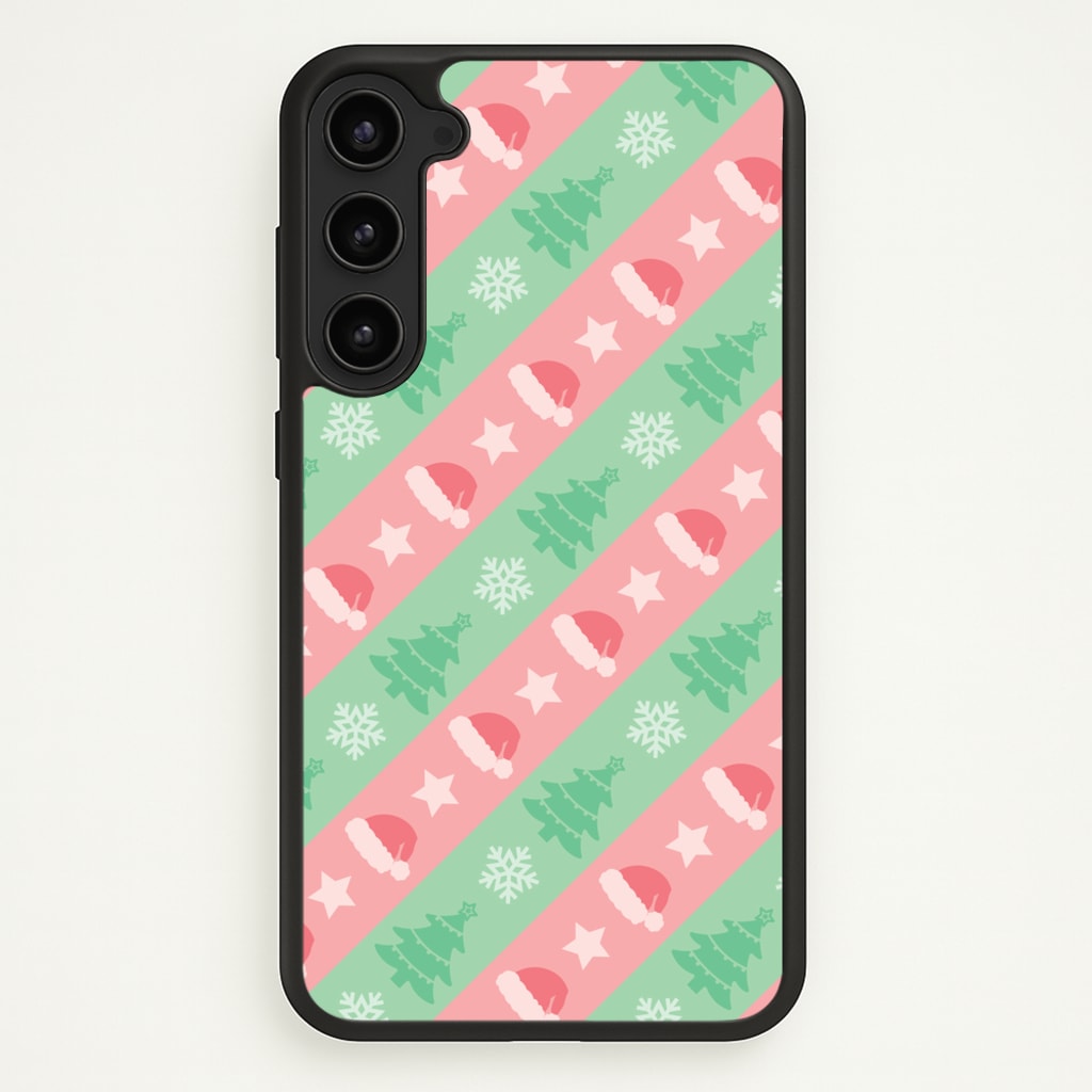 Hats And Trees Pattern - Christmas Patterns Phone Case for Galaxy S23 Plus