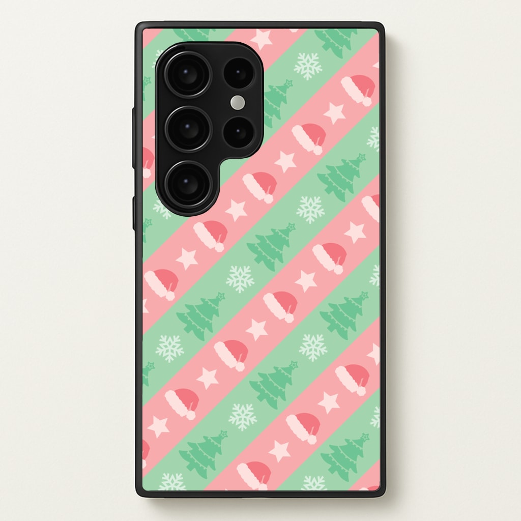 Hats And Trees Pattern - Christmas Patterns Phone Case for Galaxy S24 Ultra