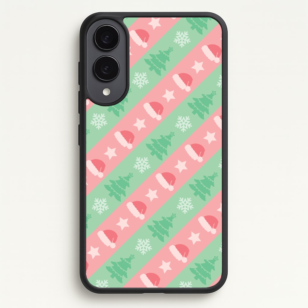 Hats And Trees Pattern - Christmas Patterns Phone Case for Galaxy S25 Edge
