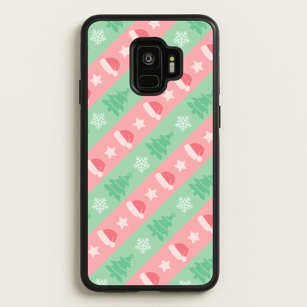 Hats And Trees Pattern - Christmas Patterns Phone Case for Galaxy S9