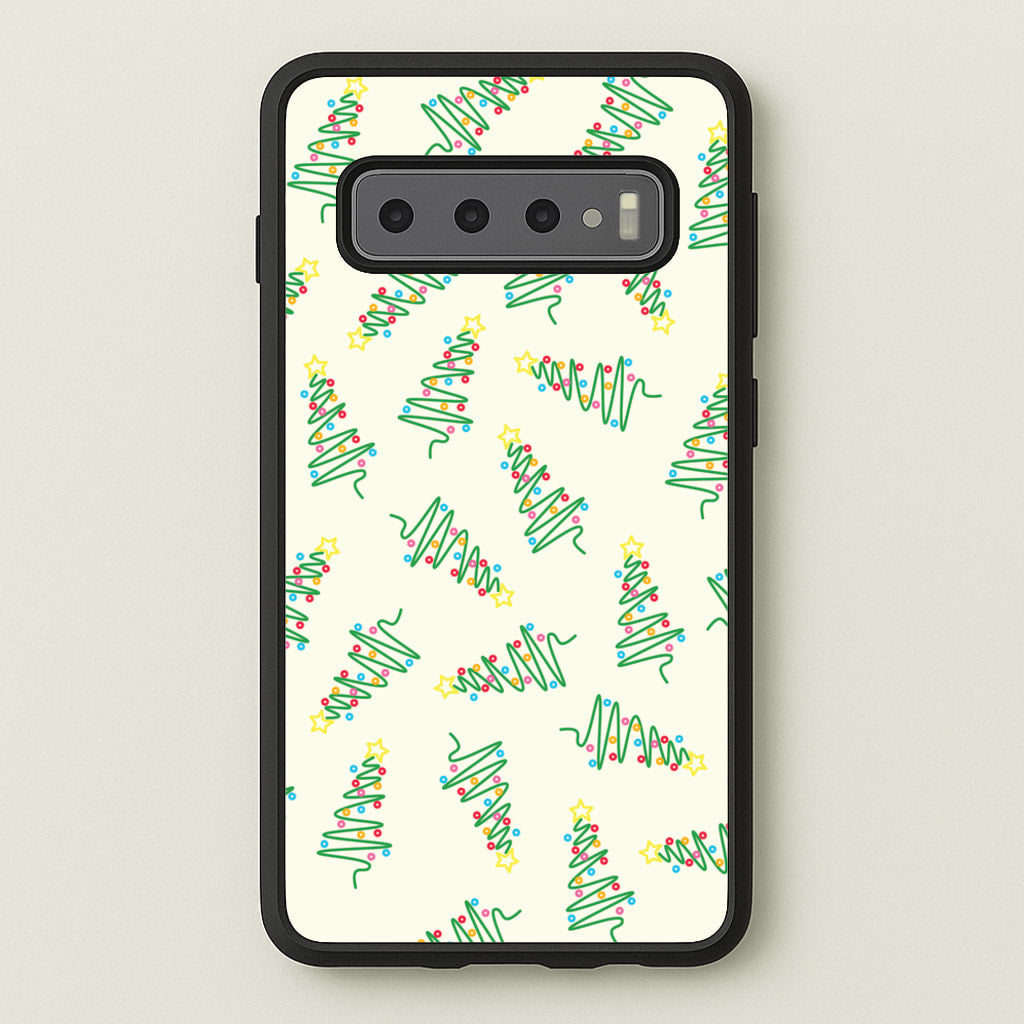 Wiry Tree Pattern - Christmas Patterns Phone Case for Galaxy S10 Plus