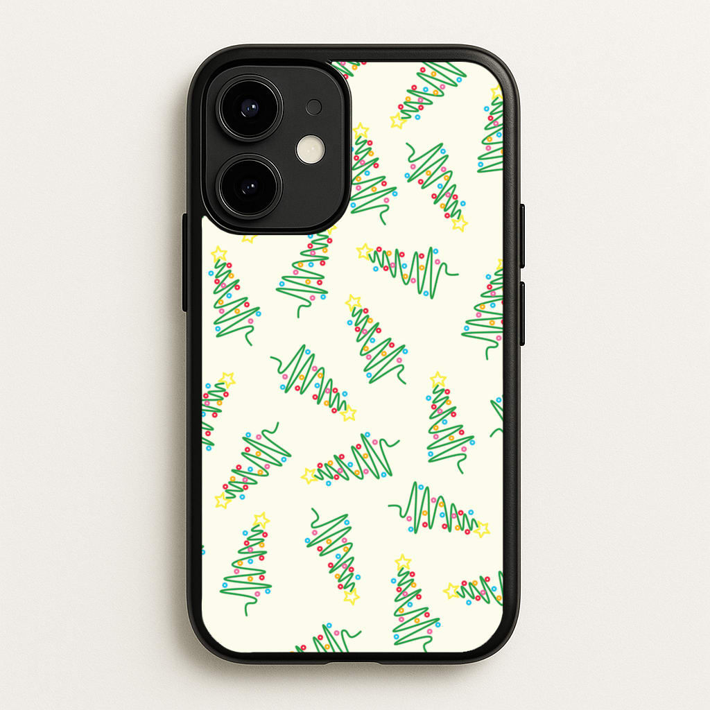 Wiry Tree Pattern - Christmas Patterns Phone Case for iPhone 12 / 12 Pro