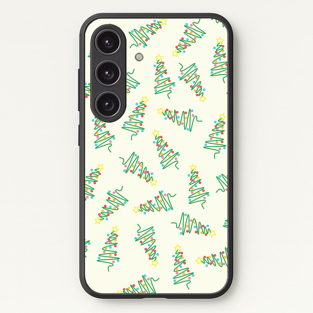 Wiry Tree Pattern - Christmas Patterns Phone Case for Galaxy S24FE